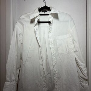 Stafford White Long-Sleeve Button-Up Dress Shirt